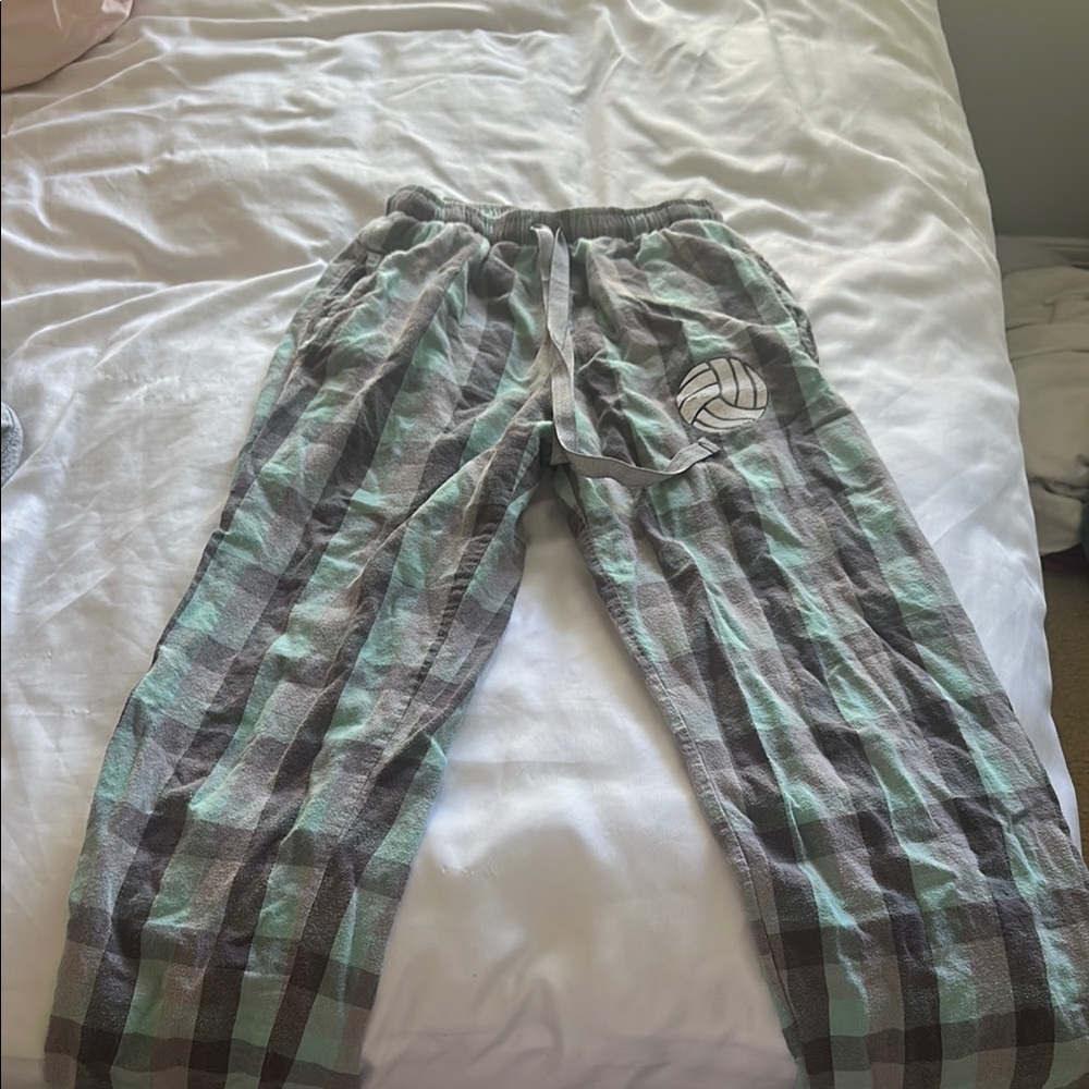 Plaid Lounge Pants with Volleyball Logo